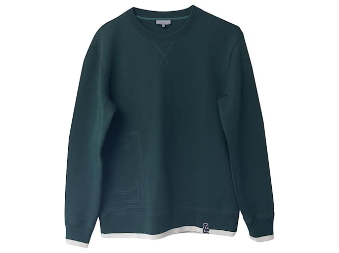 Lanvin Chain Stitch Sweater in Green Wool  ref.686703