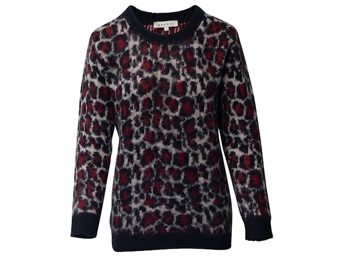 Sandro Paris Leopard Print Sweater in Multicolor Acrylic  ref.686715
