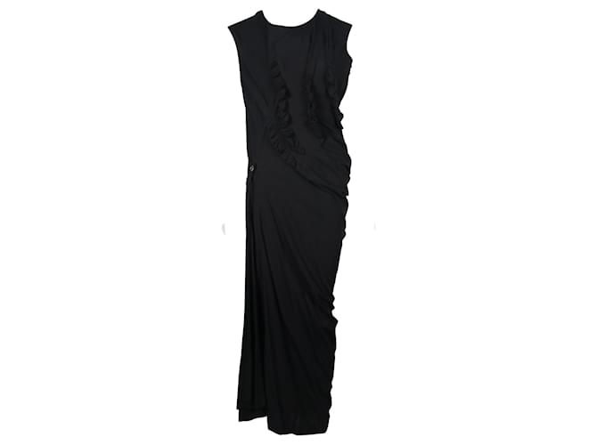 Comme Des Garcons Robe drapée noire Coton  ref.686733