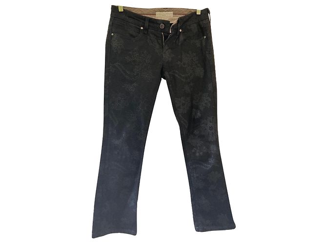 Stella Mc Cartney Vaqueros Stella McCartney Negros con Estampado de Flores Brillantes