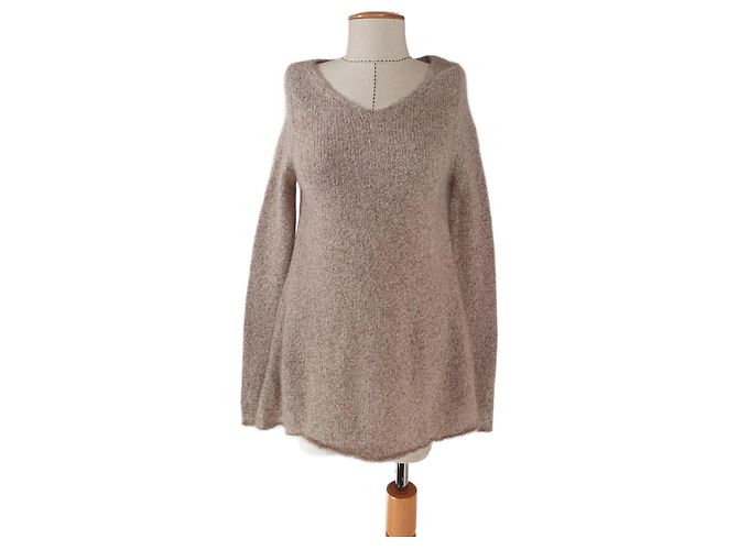 Autre Marque Lu Ren Kaschmir Seide Oversize Pullover Beige 