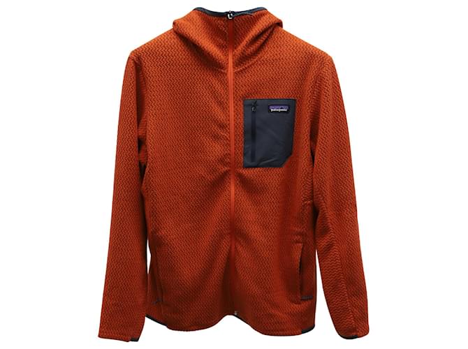 Autre Marque Patagonie R1® Sweat à capuche entièrement zippé Air en polyester recyclé orange  ref.686833