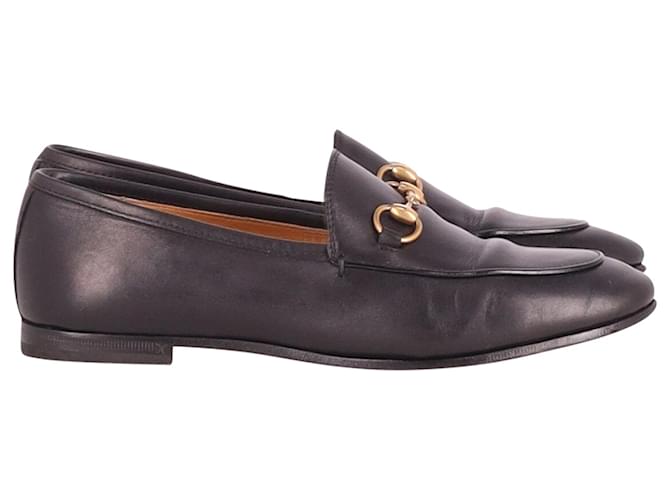 Gucci Jordaan Horsebit Loafers in Black Leather  ref.686868