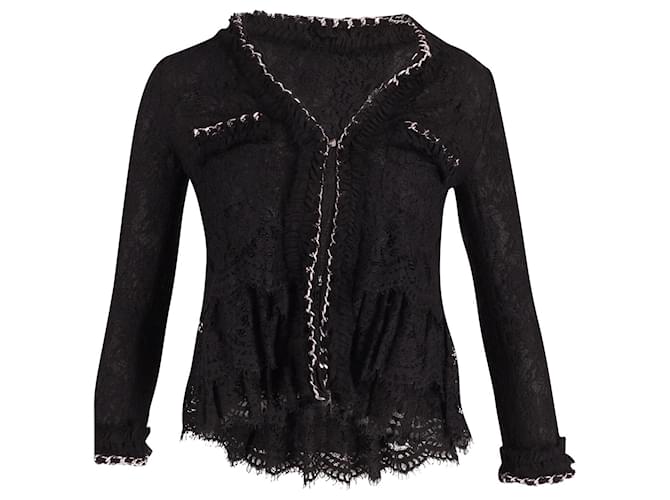 Dolce & Gabbana Lace Cardigan in Black Silk   ref.686869