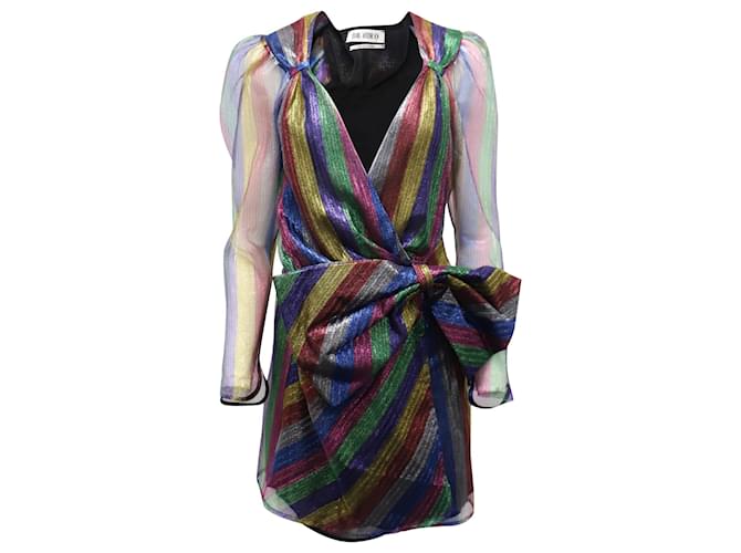 Autre Marque The Attico Bow Mini Dress in Multicolor Polyamide Python print Nylon  ref.686930