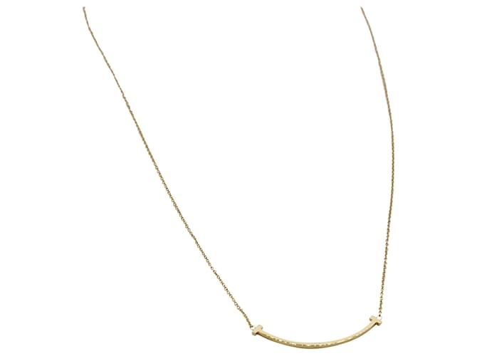 Colgante Tiffany & Co T Smile en oro amarillo Dorado Oro blanco Metal  ref.686991