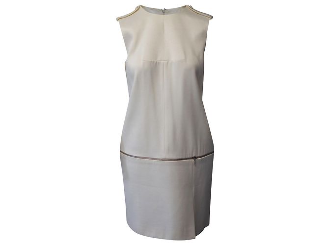 Alexander McQueen Vestido Shift em Seda Artificial Branco