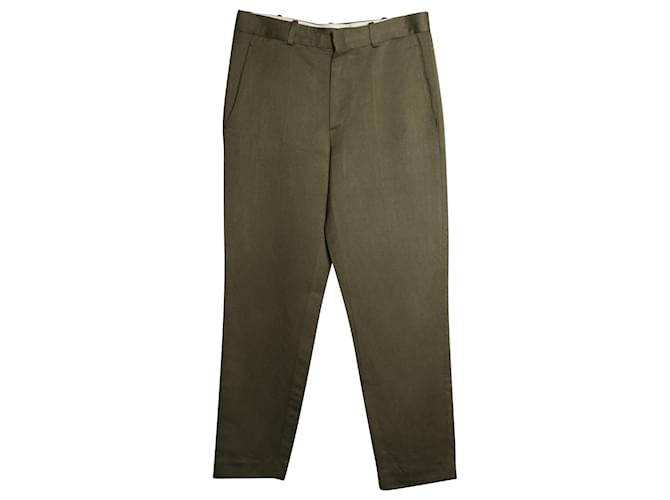 Isabel Marant Straight Leg Trousers in Khaki Viscose  Green Cellulose fibre  ref.687043
