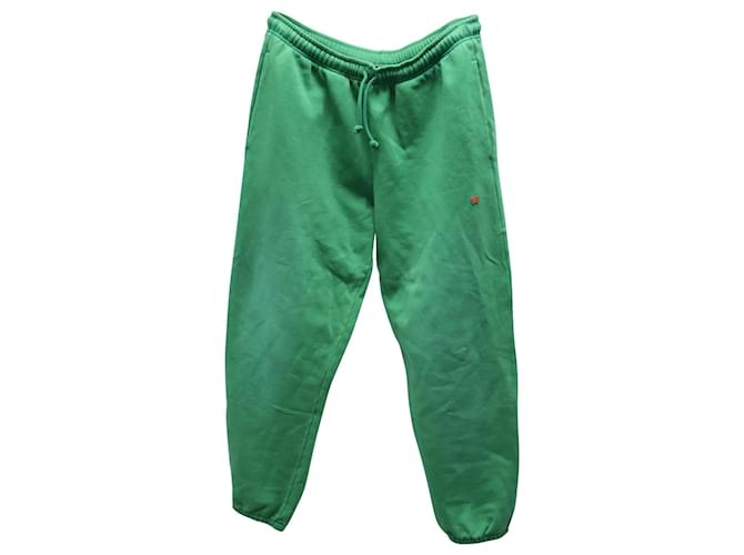 Acne Studios Pantalon de survêtement fuselé teint en plongée en jersey de coton vert  ref.687047