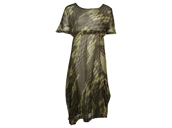 Comme Des Garcons Green V-Neck Sheer Dress Cellulose fibre  ref.687078