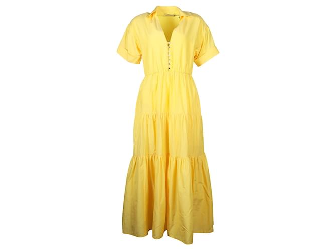 Nicholas Kirkwood Bright Yellow Midi Summer Dress Cotton  ref.687083