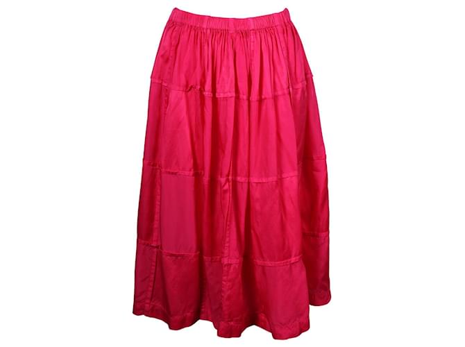 Comme Des Garcons Fushia Tiered Midi Skirt Pink  ref.687084
