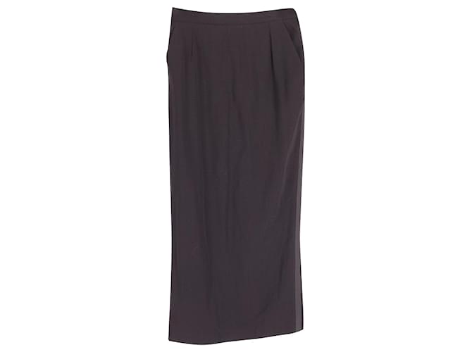 Dolce & Gabbana Dolce and Gabbana High-Waisted Pencil Skirt in Black Wool  ref.687137