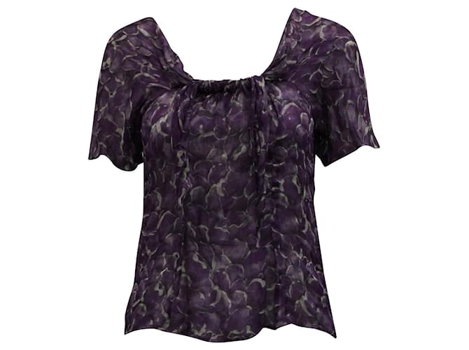 Yves Saint Laurent Purple Print Silk Top  ref.687141