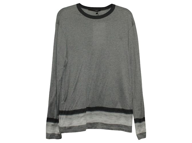 Louis Vuitton Camicetta grigia Grigio Cotone