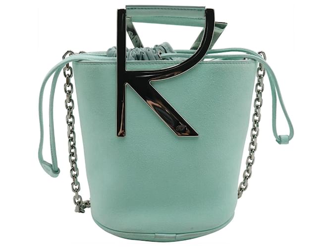 Roger Vivier RV Bucket Bag aus mintgrünem Wildleder Schweden  ref.687144