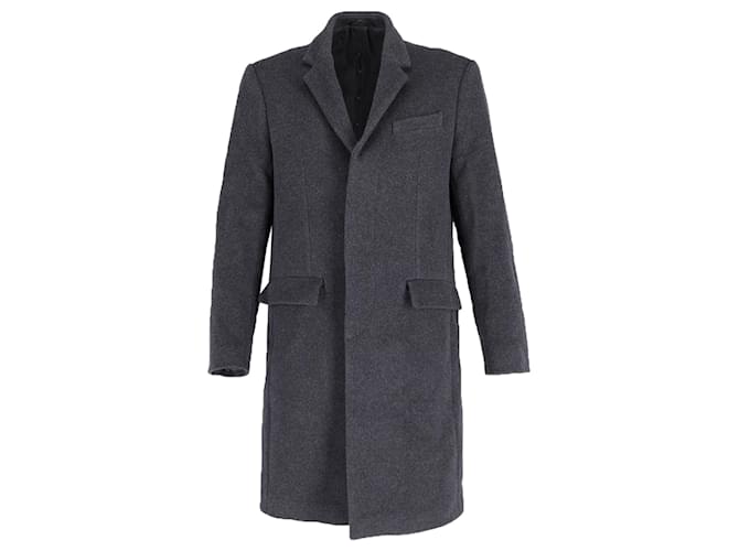 Joseph Tailored Knee-Length Winter Coat in Grey Wool   ref.687149