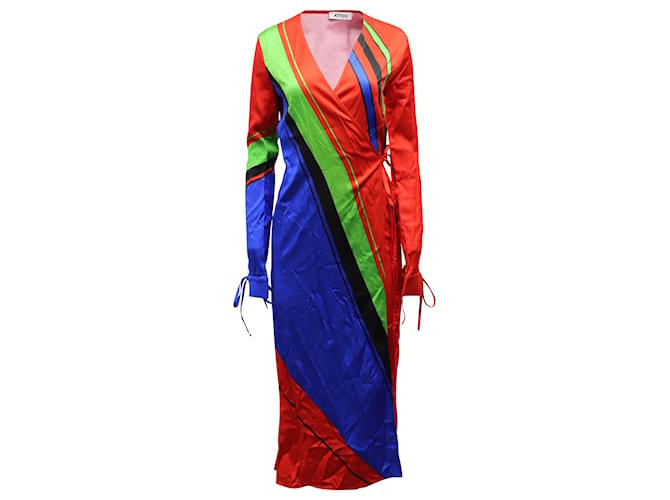 Autre Marque Robe longue cache-cœur à rayures The Attico en polyester viscose multicolore  ref.687150