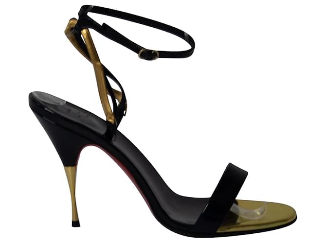 Christian Louboutin Discoteka Sandals in Black Leather Patent leather  ref.687291