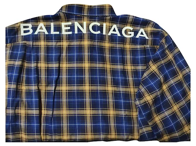 Balenciaga Shirts Blue Cotton  ref.687302