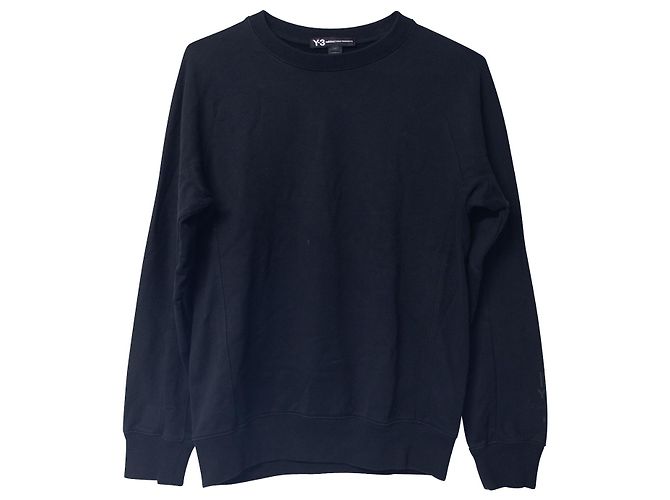 Y3 Y-3 Rundhals-Sweatshirt aus schwarzer Baumwolle