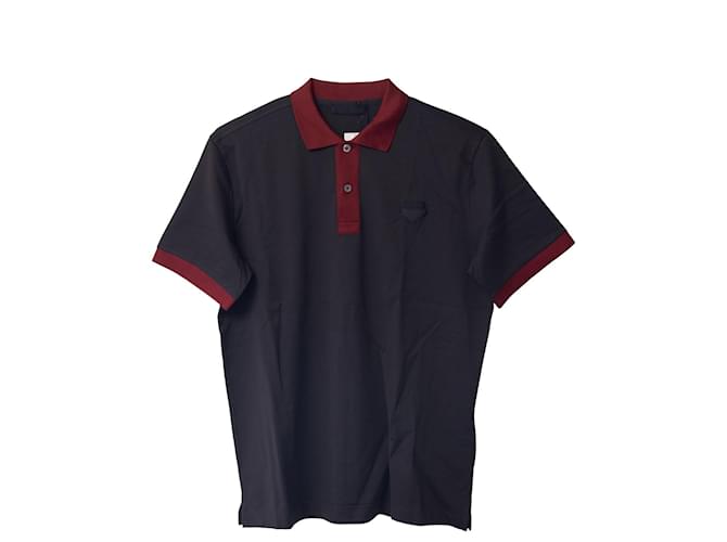 Prada Pique Polo Shirt in Black Cotton  ref.687529