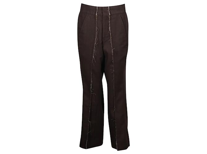Comme Des Garcons Brown Pants with Raw Edge Seams Wool  ref.687545