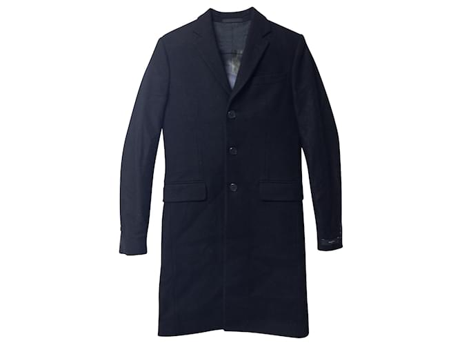 Givenchy Single-Breasted Coat in Black Wool  ref.687561