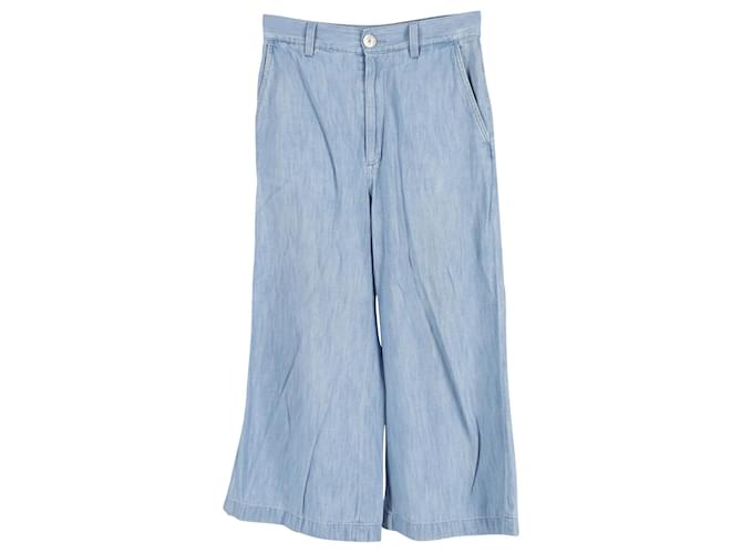Gucci Culotte Jeans Jeans em Algodão Azul Claro  ref.687581