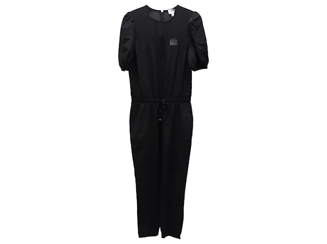 Autre Marque Cami NYC Gathered Puff Sleeve Jumpsuit in Black Silk   ref.687591