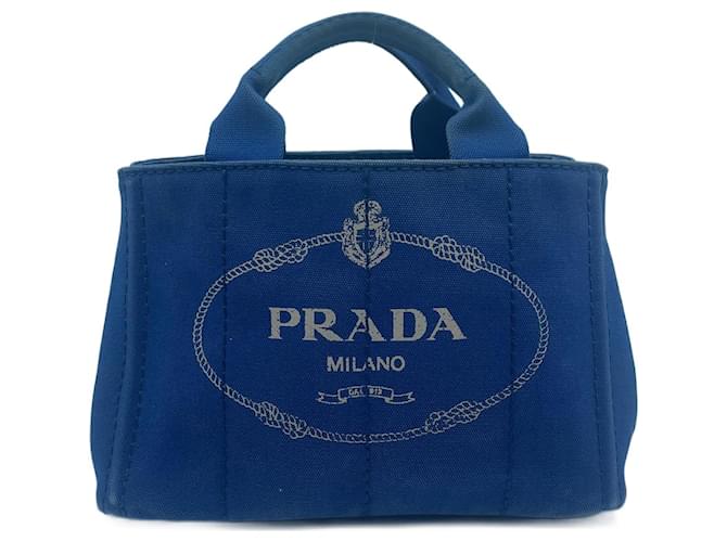 Tote Blaue Canapa-Tasche von Prada aus Segeltuch Leinwand  ref.687692