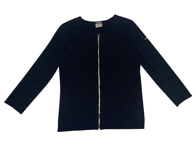Cambon Chanel Tops Black Wool  ref.687958