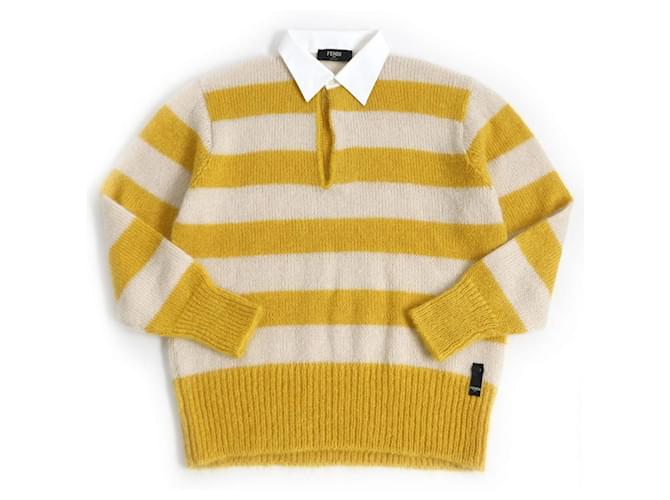 Fendi Sweater Yellow Mohair  ref.688098