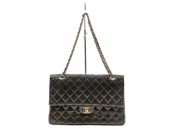 Chanel Timeless Vintage Classic Flap Dark brown Leather  ref.688236