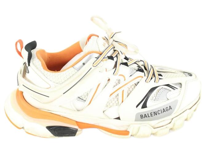 Balenciaga MEN'S size 40 or US 10 White x Orange Trainer Lace Up Sneaker  ref.688242