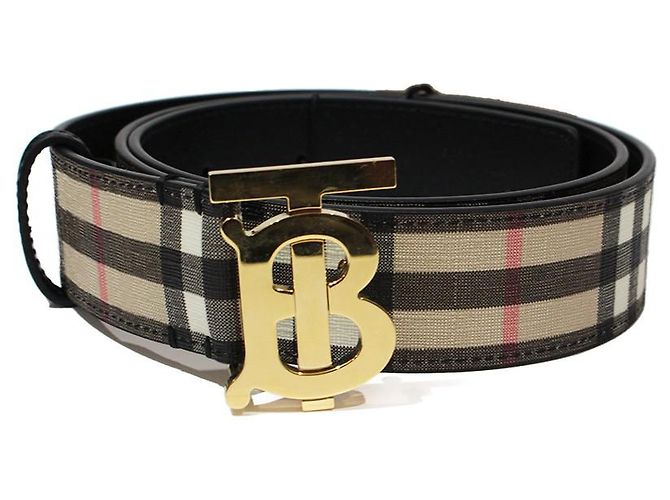Burberry Gürtel Beige Leinwand