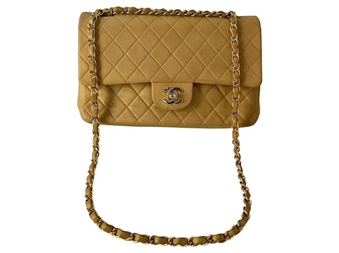 Chanel Timeless /classique Cuir Beige  ref.688555
