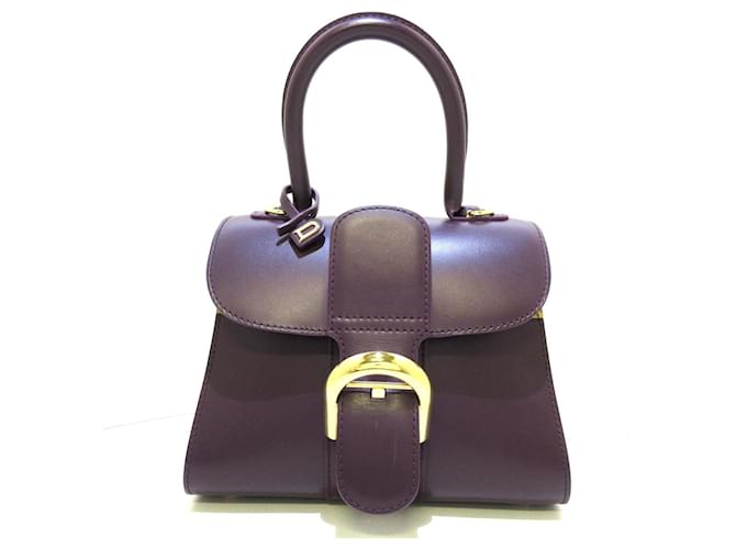 Delvaux - Authenticated Brillant Handbag - Pony-Style Calfskin Purple Plain for Women, Very Good Condition