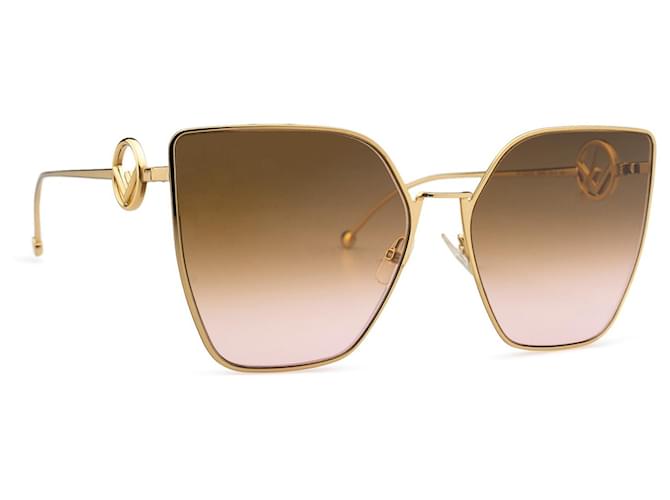 Fendi occhiali da sole Gold hardware Metallo  ref.688674