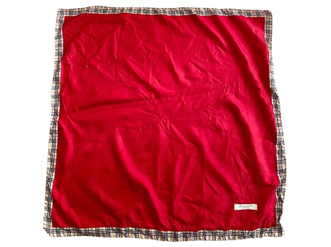 Burberry Scarves Red Silk  ref.688676