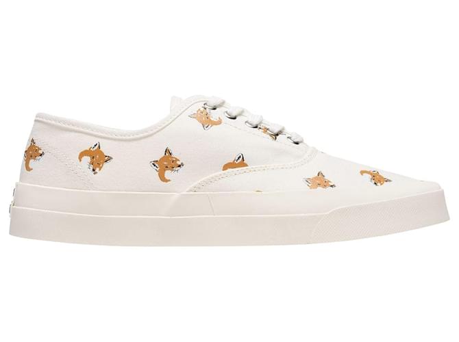 Autre Marque Sneakers All Over Fox Head in Tela Bianca Bianco  ref.689094