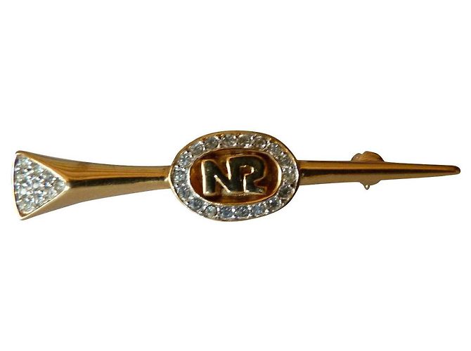 Spilla a Freccia Nina Ricci Oro e Bianca Bianco Gold hardware