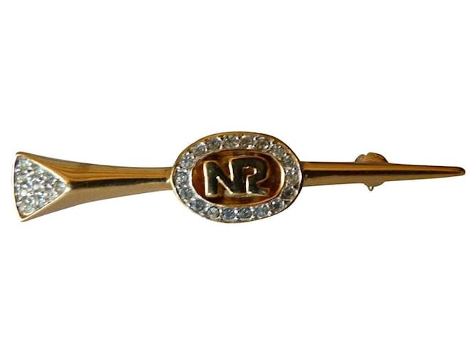 Nina Ricci s Brosche Weiß Gold hardware Metall  ref.689132