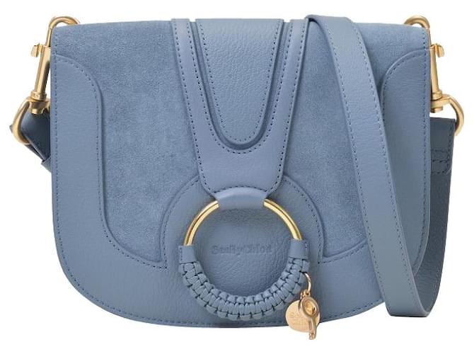 See by Chloé Hanna Crossbody Bag in Blue Leather  ref.689194