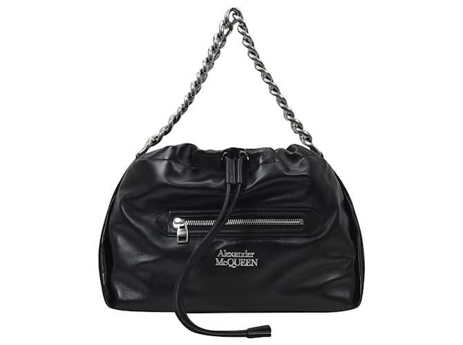 Alexander Mcqueen The Ball Bag in Black Leather  ref.689227