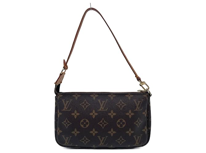 Pochette accessoire cloth handbag Louis Vuitton Brown in Cloth