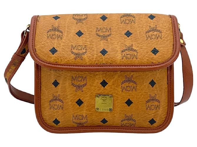Authentic MCM Visetos Cognac German Vintage Shoulder Handbag