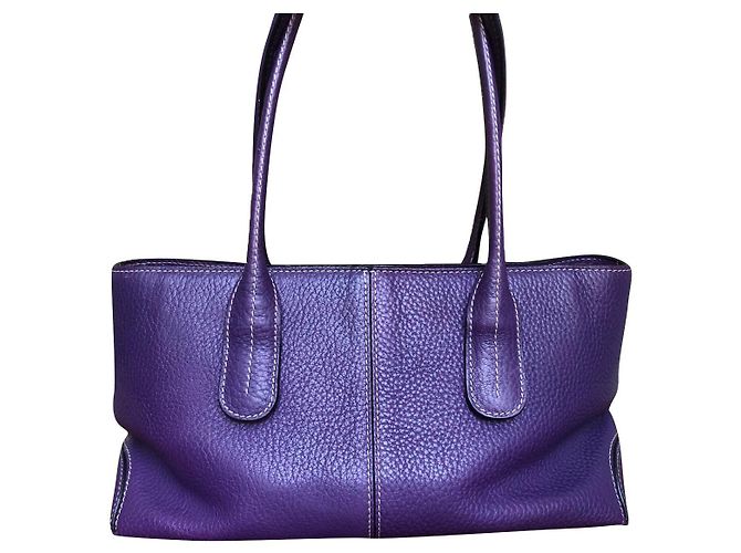 Bolsa de mão Tod's em couro roxo