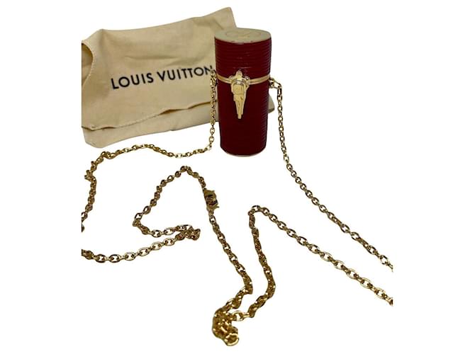Estojo de batom Louis Vuitton Bordeaux Couro Metal  ref.689618