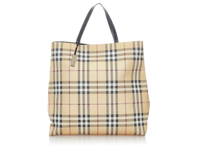 Burberry Multi House Check Tote Bag Multiple colors Beige Cloth Cloth  ref.689754